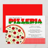 Pizzeria Pizza Party Invitation Kaart (Voorkant / Achterkant)