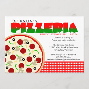 Pizzeria Pizza Party Invitation Kaart