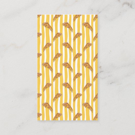 Pizzeria Pizza Pattern QR Code Visitekaartje (Achterkant)