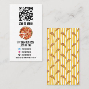 Pizzeria Pizza Pattern QR Code Visitekaartje