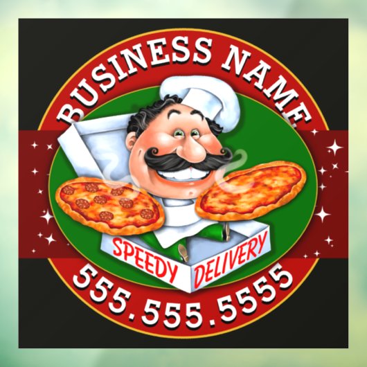 Pizzeria Pizzeria Zakelijk  Raamsticker (Vel 3)