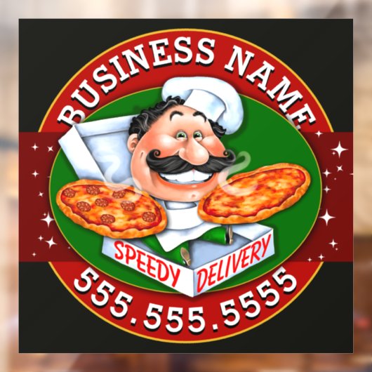 Pizzeria Pizzeria Zakelijk  Raamsticker (Vel 2)