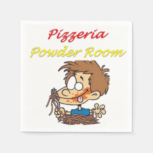 Pizzeria Powder Room Paper Napkins Servet (Voorkant)