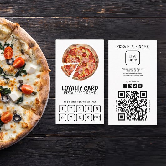Pizzeria QR Code Eenvoudige Loyaliteit Kaart