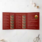 Pizzeria Restaurant, Pizzeria Menu Flyer Tri-Fold (Intérieur)