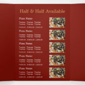 Pizzeria Restaurant, Pizzeria Menu Flyer Tri-Fold (Intérieur au milieu)