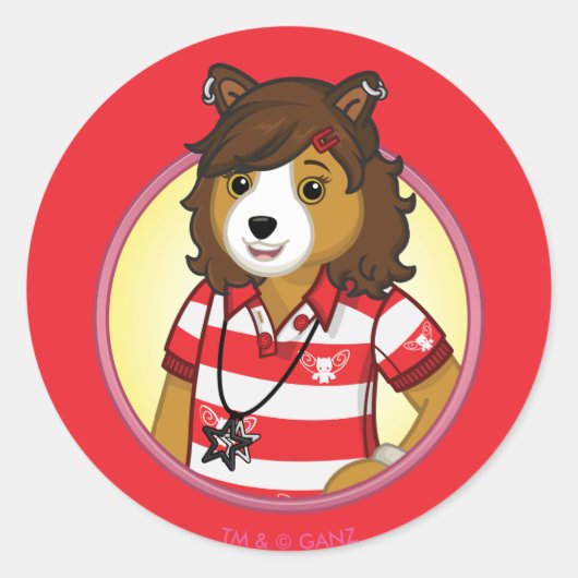 PJ Collie Ronde Sticker (Voorkant)