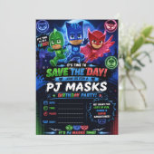 Pj Mask uitnodiging (Staand voorkant)