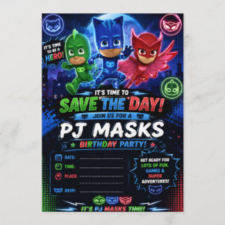 Pj Mask uitnodiging