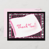 PJ Party Bedankt in Pinks Briefkaart (Voorkant / Achterkant)