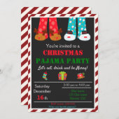 Pjama de Noël invitation de fête de pyjama de Noël (Devant / Derrière)
