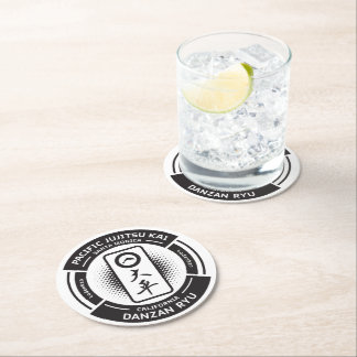 PJK 4" Ronde Onderzetters - 6 stuks / zwart logo