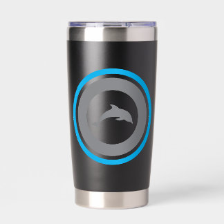 PJK Black 20oz Thermal Tumbler / dolphin & logo Geïsoleerde Drinkbeker