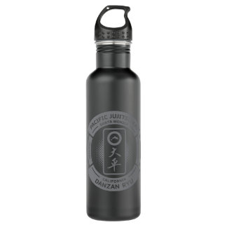 PJK Water Fles/grijze logo op zwart Waterfles
