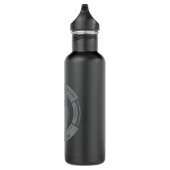 PJK Water Fles/grijze logo op zwart Waterfles (Rechts)