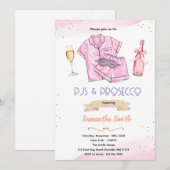 PJ's and Prosecco party invitation Kaart (Voorkant / Achterkant)