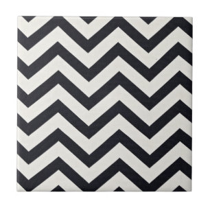 PJ's Chevron. Zwart-wit patroon. Tegeltje