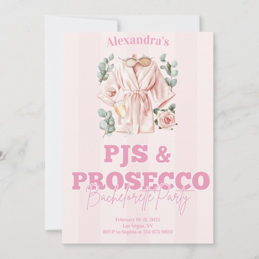 Pjs en Prosecco Bachelorette Kaart (Voorkant)