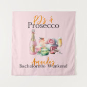 Pjs en Prosecco Pink Spa vrijgezellenfeest Wandkleed (Voorkant)
