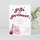 PJ's en Prosecco pyjama's vrijgezellenfeest Kaart (Staand voorkant)