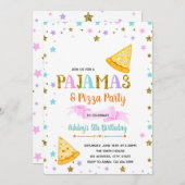 Pjs et invitation mignons de partie de pizza (Devant / Derrière)