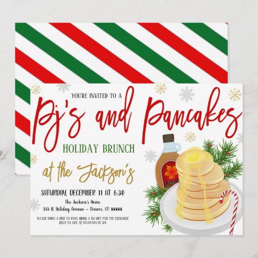 Pjs et Pancakes Invitation de vacances (Devant / Derrière)