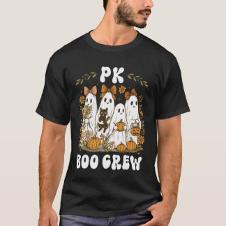 PK Boo Crew PreK Juf Halloween Preppy Bloem Vrouw T-shirt