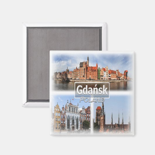 PL0022 Europa, Polen, koelkast van Gdansk Magneet (Voorkant / Achterkant)