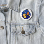 Pla-nuts Peanut Outer Space Pun Button Pin (In situ)