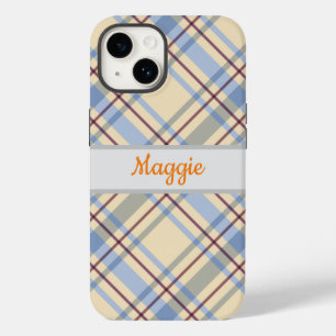 Plaatje voor monogrammen tartan plaid mode Case-Mate iPhone 14 hoesje