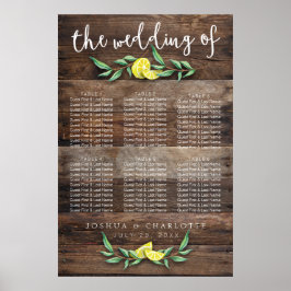 PLAATS 31 - 60 | Rustic Wood Lemon Wedding Poster