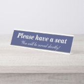 "Plaats alstublieft een stoel" Bureau Naambordje (Voorkant)