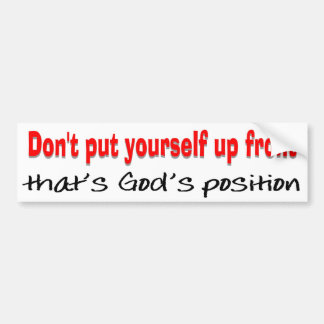 Plaats bumpersticker voor goden