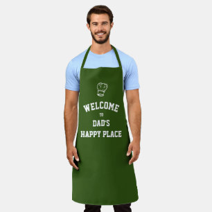 PLAATS DAD'S HAPPY Chef-Pet Aangepast GROEN Schort