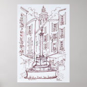 Plaats Des Augustine | Aix en Provence, Frankrijk Poster (Voorkant)