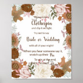 Plaats een Clothes Pin Boho Autumn Shower Game Sig Poster (Voorkant)