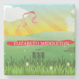 Plaats escorte Name Seating Tiles Rustic Festival Stenen Onderzetter