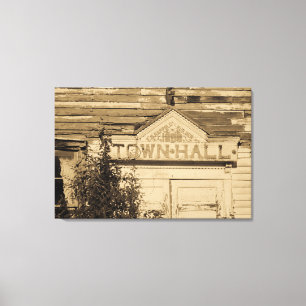 Plaats Hall 1898 Sign Wrapped Canvas Print