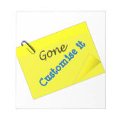 Plaats het humor grappig gele sticky notitieblok (Voorkant)