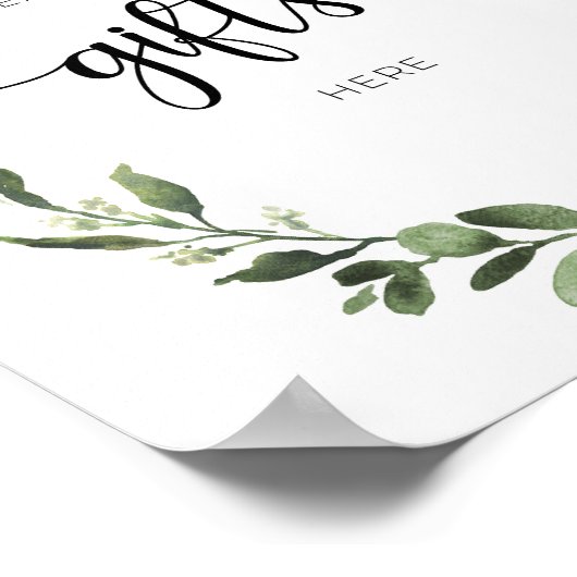 Plaats hier cadeautjes voor feestjes poster (Hoek)