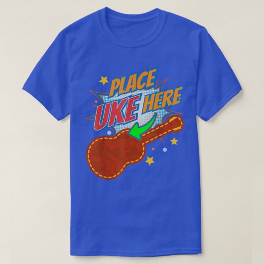 Plaats hier Ukulele Player Guitar Instrument T-shirt (Design voorkant)