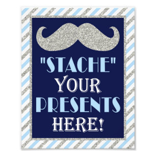 Plaats hier uw Cadeaus ・ 8 x 10 mustache afdrukk Foto Afdruk