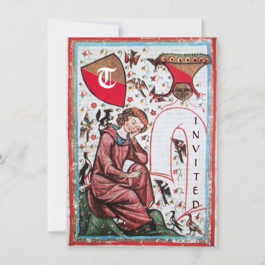 PLAATS IN DE GARDEN VAN VOGELMONOGRAM KAART (Voorkant)