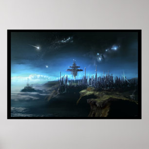 Plaats in de wolken poster