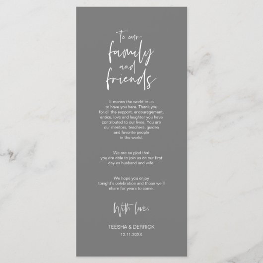 Plaats instelling Dank u, minimalistische donkergr Programma (Voorkant)