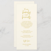 Plaats instelling Dank u, minimalistische gouden K Programma (Voorkant / Achterkant)