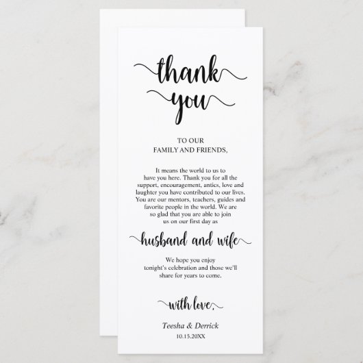 Plaats instelling Dank u, rustieke Boerderij thema Programma (Voorkant / Achterkant)