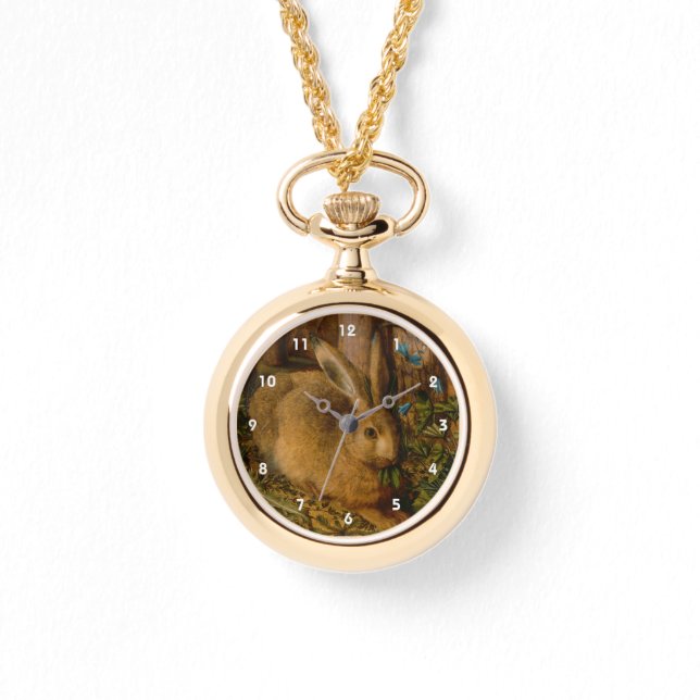 Plaats je eigen Afbeelding Lil Bunny in de tuin Horloge (Voorkant)