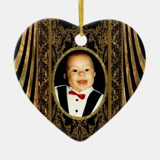 Plaats je eigen foto-hart keramisch ornament (Voorkant)