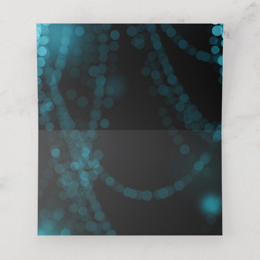 Plaats kaart Elegante bruiloft Turquoise String Li (Binnenkant ongevouwen)